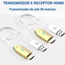 Transmissor Receptor Audio Video E HDMI Wireless 30 Metros 1080p Plug Play USB Estavel Baixa Latencia