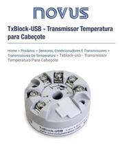 Transmissor temperatura txblock usb 4 - 20 ma