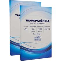 Transparência INKJET A4 com Tarja Tratamento áspero 100MICRAS Caixa com 50