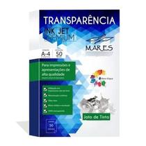 Transparencia inkjet sem tarja A4 com 50 folhas Mares