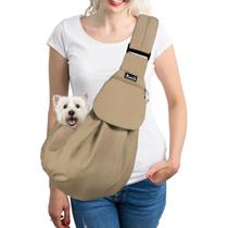 Transportador de animais de estimação Sling SlowTon para cães e gatos pequenos, marrom