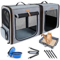 Transportador de viagem Cat Lekereise 2 em 1 com caixa sanitária 20,85x2x50cm