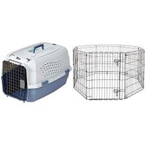 Transportador de viagem para animais de estimação Amazon Basics, carregamento superior de duas portas, 60x60x30cm