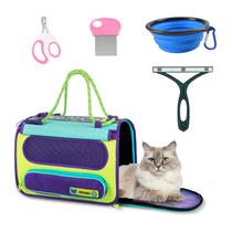 Transportador de viagem para animais de estimação ZQOZQO TSA aprovado em roxo 40x31x31 cm