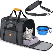 Transportin para Gatos Morpilot - Grande, Lateral Macia, para Animais de até 7kg - Cinza Escuro