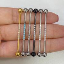 Transversal aço cristais com zircônias e bolinhas rosqueáveis Transversal aço cristais com zircônias e bolinhas rosqueáveis