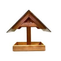 Tratador Comedouro Pássaros Rústico Telhado Policarbonato Tratador Comedouro Pássaros Rústico Telhado Policarbonato