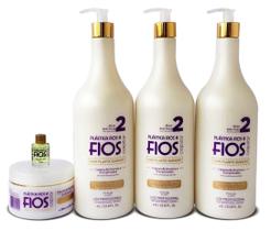 Tratamento Capilar Fios A Fios 3X1000Ml + Máscara E Óleo
