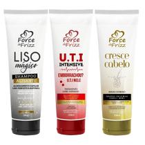 Tratamento Capilar Intensivo Para Cabelos Danificados Force de Frizz 3 Produtos Tratamento Capilar Intensivo Para Cabelos Danificados Force de Frizz 3 Produtos