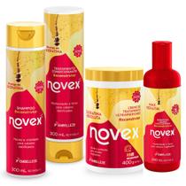 Tratamento Capilar Recarga de Queratina Novex Shampoo Cond 300ml + Recarga e Creme Novex