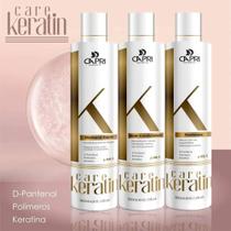 Tratamento Capilar Shampoo Máscara e Finalizador Care Keratin D-Pantenol Polímeros e Keratina 300 ml