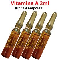 Tratamento Capilar Vitamina A Arovitel 2ml Kit C/ 4 Ampolas
