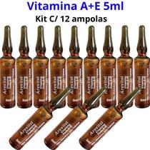 Tratamento Capilar Vitamina A+E Arovitel 5ml Kit C/12 Ampolas
