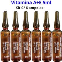 Tratamento Capilar Vitamina A+E Arovitel 5ml Kit C/6 Ampolas