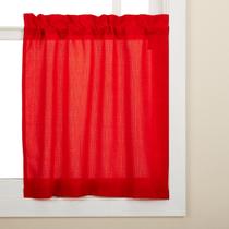 Tratamento de Janela Sweet Home Collection Ribcord Vermelho - 36cm