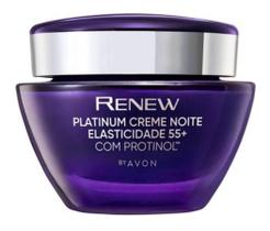 Tratamento Facial Avon Renew Platinum Noite Elasticidade 55+ Creme com Protinol 50g Uso Diário