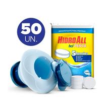 Tratamento para piscina hidroall hcl penta 5 em 1 e flutuador kit 50 unidades