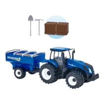 Trator azul new holland agriculture brinquedo - usual Trator azul new holland agriculture brinquedo - usual