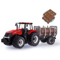 Trator Brinquedo Carretinha Com Toras Magnum Case - Usual