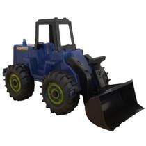 Trator Brinquedo Infantil Caminhãozinho Pá Carregadeira Azul
