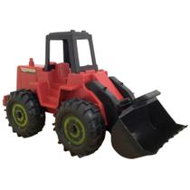 Trator Brinquedo Infantil Caminhãozinho Pá Carregadeira Vermelho