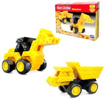 Trator Caminhão de Montar 2 em 1 Brinquedo Didático 204 pçs