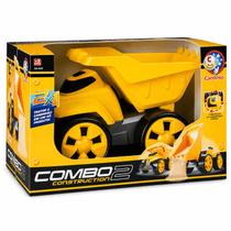Trator Com Carreta Grande Cardoso Infantil Carrinho De Fazenda Brinquedo Rural Educativo