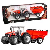 Trator Com Graneleiro MF8S Massey Ferguson - Brinquedo Agrícola Infantil Com Pneus Emborrachados - Usual
