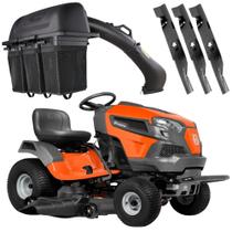 Trator Cortador de Grama Husqvana TS148 26HP Corte 122cm Com Recolhedor e Laminas Reservas