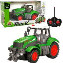 Trator de Brinquedo Controle Remoto Agrícola com Bateria Recarregável e Faróis