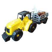 Trator de Brinquedo Infantil Fazendeiro Com Animais Menino Menina