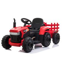 Trator de brinquedo Ride-On TOBBI 12V com reboque 35W com motores duplos vermelhos