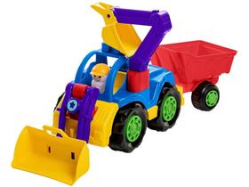 Trator de Brinquedo Rodadinhos Blocks Completo - Roda Livre Ta Te Ti com Acessórios
