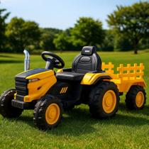 Trator Elétrico Infantil 12v Caçamba Controle Remoto Luz e Musica