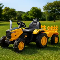 Trator Elétrico Infantil 12v Caçamba Controle Remoto Luz e Musica