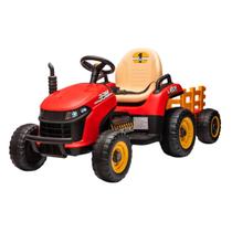 Trator Elétrico Infantil C/Controle 2 Marchas Verm Maxi Toys