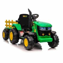 Trator Elétrico Infantil com Carreta - 12v - Verde - Zippy Toys Trator Elétrico Infantil com Carreta - 12v - Verde - Zippy Toys