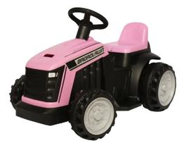 Trator Elétrico Infantil com Reboque Carrinho Bivolt Rosa