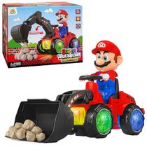 Trator Eletrônico Infantil Mairo Construtor Brinquedo Musical com Luzes e Movimentos
