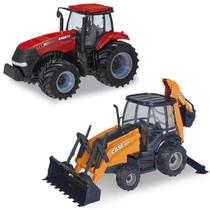 Trator Escavadeira e Agricultura Magnun Case Kit 2 Carrinhos
