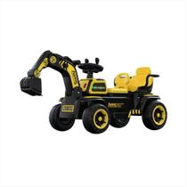 Trator Escavadeira Infantil 12V 2 Motores Alavanca Móveis Pá