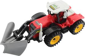Trator Escavadeira Miniatura Articulado Vermelho Fricção Trator Escavadeira Miniatura Articulado Vermelho Fricção