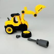 Trator Escavadeira Monta Desmonta Brinquedo Infantil Menino