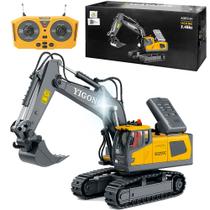Trator Escavadeira Partes em Metal Recarregável Controle 11 Canais Realista Trator Escavadeira Partes em Metal Recarregável Controle 11 Canais Realista