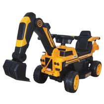 Trator Escavadeira Puxar Terra Infantil 6 volts com Música e Luz de Led