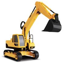 Trator Escavadeira Roma Workers 30cm Amarelo 0343 - Roma Bri