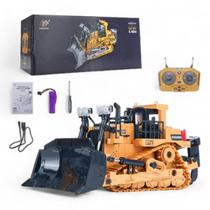 Trator Esteira Escavadeira De Controle Remoto Com 11 Funções Som Bateria Recarregável Brinquedo Escavador