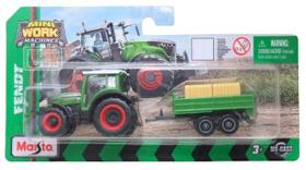 Trator Fendt Vario c/ Carreta - Mini Work Machines - 1/64 - Maisto