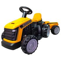 Trator Infantil Eletrico 6v Com Reboque amarelo importway