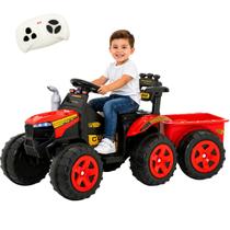 Trator Infantil Eletrico Biemme Super Farmer Vermelho 12V Controle Trator Infantil Eletrico Biemme Super Farmer Vermelho 12V Controle